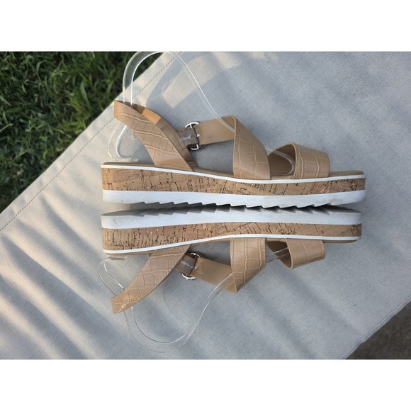 Marc Fisher Gordy Size US 9.5M Women's Strappy Wedge Sandals Dark Natural - Picture 10 of 15